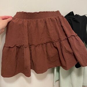 Brown Tiered Women's Skirt